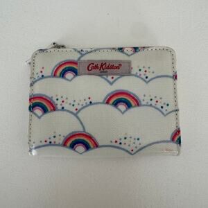 Cath Kidston Little Rainbows Zip Around Wallet Snap White ID Holder Coin Purse